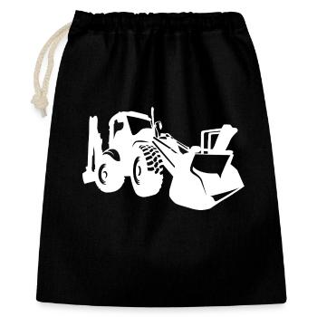 Bagger Radlader Baugeräteführer Silhouette - Geschenkbeutel aus Baumwolle (40 x 50 cm) - Schwarz - Vorne