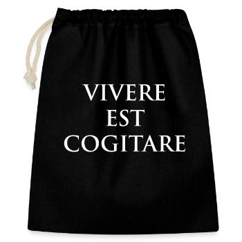 Vivere Est Cogitare Tee - Geschenkbeutel aus Baumwolle (40 x 50 cm) - Schwarz - Vorne