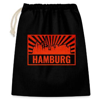 Hamburg Skyline Screen Print - Gift Bag 40 x 50 cm - black - Front