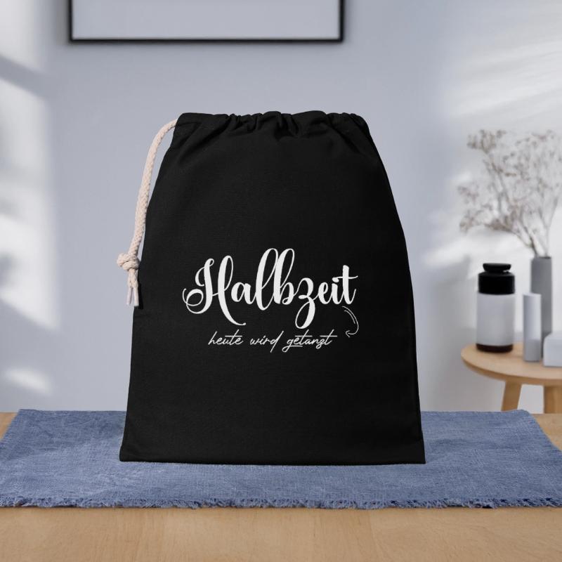 Halbzeit: Heute Wird Gestartet Geschenkbeutel aus Baumwolle (40 x 50 cm)
