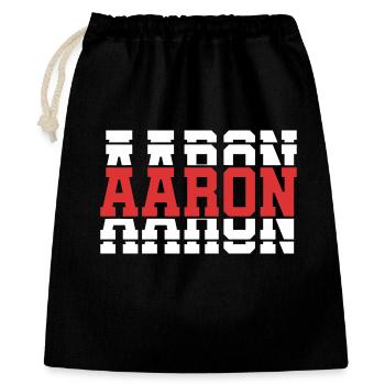 malietta Aaron t-shirt gift idea stacked text - Gift Bag 40 x 50 cm - black - Front