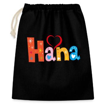 Personalized Hana Name - Gift Bag 40 x 50 cm - black - Front