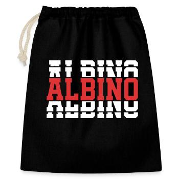 t-shirt albinos t-shirt idée cadeau texte empilé - Sac cadeau 40 x 50 cm - noir - Devant