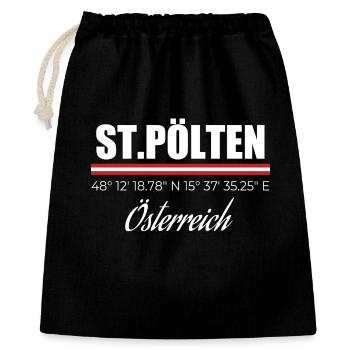 St. Pölten - Geschenkbeutel aus Baumwolle (40 x 50 cm) - Schwarz - Vorne