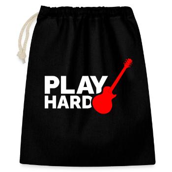 Play Hard - Geschenkbeutel aus Baumwolle (40 x 50 cm) - Schwarz - Vorne