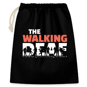 The Walking Deaf Funny Hearing Impairment Art - Geschenkbeutel aus Baumwolle (40 x 50 cm) - Schwarz - Vorne
