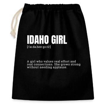 Idaho Girl Stärke-Statement - Geschenkbeutel aus Baumwolle (40 x 50 cm) - Schwarz - Vorne