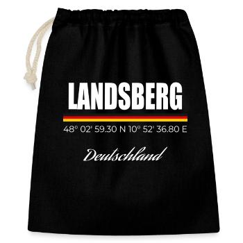 Landsberg - Geschenkbeutel aus Baumwolle (40 x 50 cm) - Schwarz - Vorne