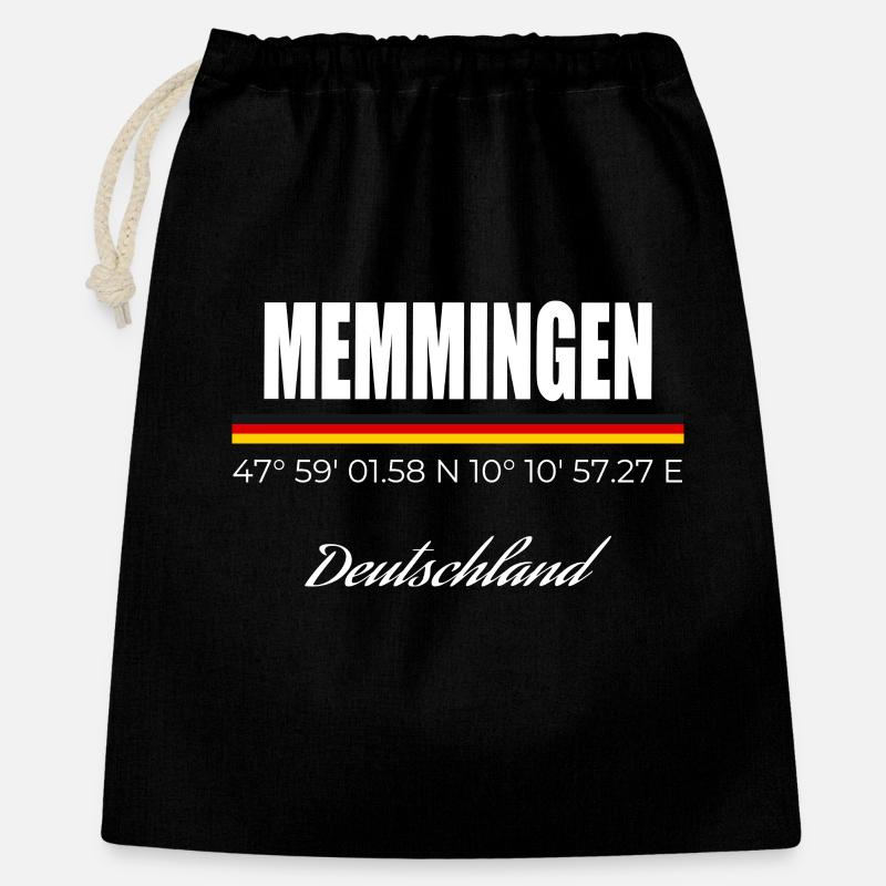 Memmingen - Geschenkbeutel aus Baumwolle (40 x 50 cm) - Schwarz
