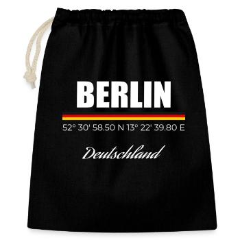 Berlin - Geschenkbeutel aus Baumwolle (40 x 50 cm) - Schwarz - Vorne