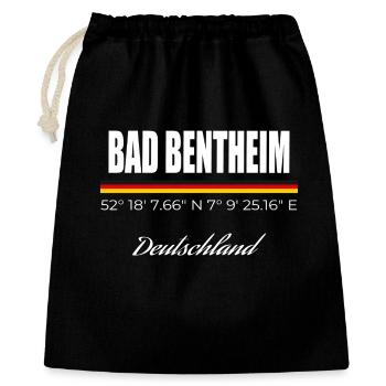 Bad Bentheim - Geschenkbeutel aus Baumwolle (40 x 50 cm) - Schwarz - Vorne