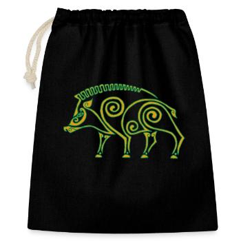 Sanglier celte - Sac cadeau 40 x 50 cm - noir - Devant