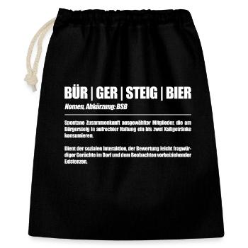 Bürgersteigbier Ortskontrollfahrt OKF - Geschenkbeutel aus Baumwolle (40 x 50 cm) - Schwarz - Vorne