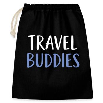 Travel buddies - Geschenkbeutel aus Baumwolle (40 x 50 cm) - Schwarz - Vorne