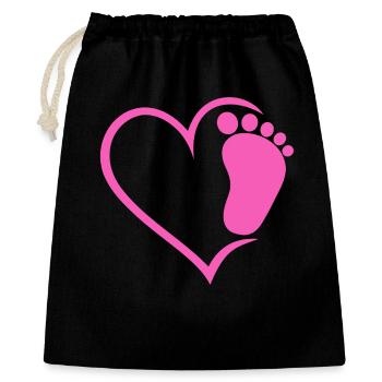 Baby Footprint - Gift Bag 40 x 50 cm - black - Front