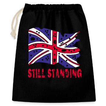 Torn english flag - Gift Bag 40 x 50 cm - black - Front