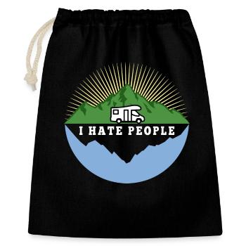 I hate people - Camping Nature Solitude - Gift Bag 40 x 50 cm - black - Front