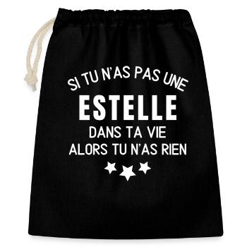 Estelle, prénom Estelle, anniversaire Estelle - Sac cadeau 40 x 50 cm - noir - Devant