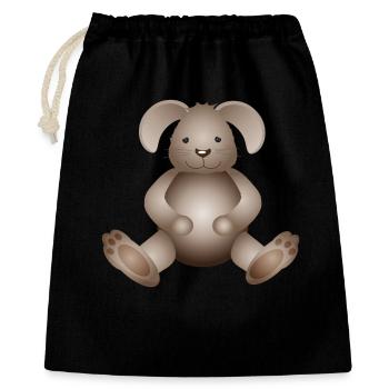 zuckersüßer goldiger Hase als tierischer Begleiter - Geschenkbeutel aus Baumwolle (40 x 50 cm) - Schwarz - Vorne