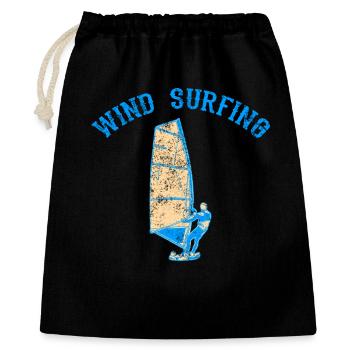 Windsurfer - Geschenkbeutel aus Baumwolle (40 x 50 cm) - Schwarz - Vorne