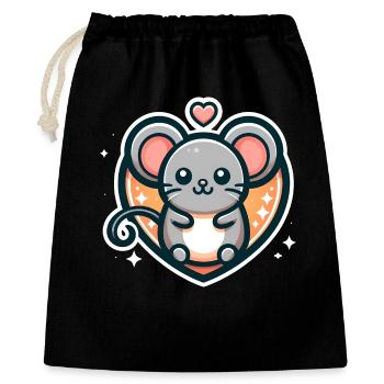 Souris préférée - Sac cadeau 40 x 50 cm - noir - Devant