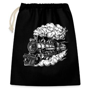 Steam Locomotive Graphics - Gift Bag 40 x 50 cm - black - Front