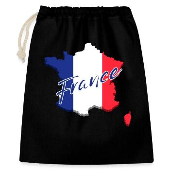 Drapeau de la France, fierté française - Sac cadeau 40 x 50 cm - noir - Devant