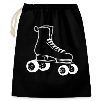 Rollschuhe Zeichnung - Geschenkbeutel aus Baumwolle (40 x 50 cm) - Schwarz - Vorne