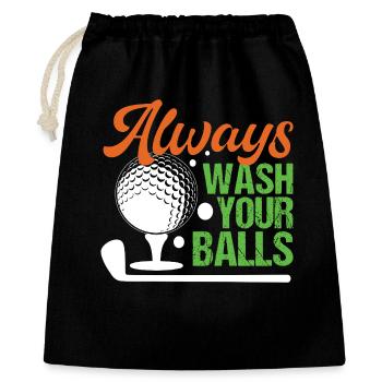 Golf - Lavez toujours vos balles - Sac cadeau 40 x 50 cm - noir - Devant