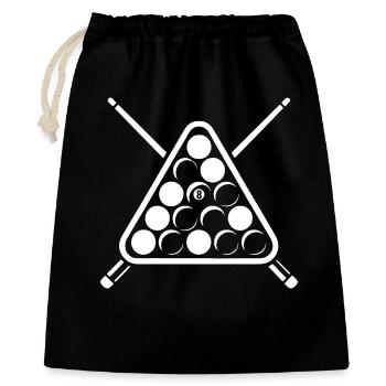 Eight Ball, Billard Rack, Billard Spieler Geschenk - Geschenkbeutel aus Baumwolle (40 x 50 cm) - Schwarz - Vorne