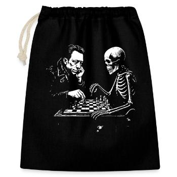 Camus and Skeleton Chess Duel - Gift Bag 40 x 50 cm - black - Front