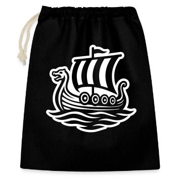 Navire Viking Bateau Dragon Viking - Sac cadeau 40 x 50 cm - noir - Devant