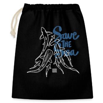 Save The Ocean Line Art - Gift Bag 40 x 50 cm - black - Front