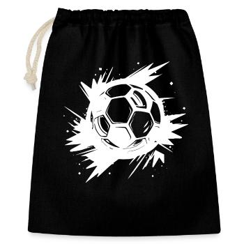 Fußball Streetart - Geschenkbeutel aus Baumwolle (40 x 50 cm) - Schwarz - Vorne