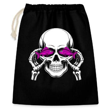 Skull and crossbones with fish - Gift Bag 40 x 50 cm - black - Front