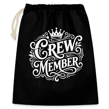Crew Mitglied Krone - Geschenkbeutel aus Baumwolle (40 x 50 cm) - Schwarz - Vorne