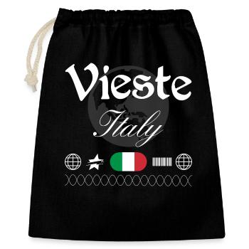 Souvenir de voyage Streetwear du Vieste Italie - Sac cadeau 40 x 50 cm - noir - Devant
