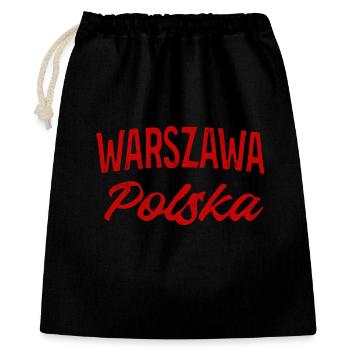Warszawa Polska Retro Script - Geschenkbeutel aus Baumwolle (40 x 50 cm) - Schwarz - Vorne