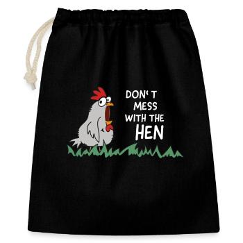 don't mess with the hen chicken - Gift Bag 40 x 50 cm - black - Front