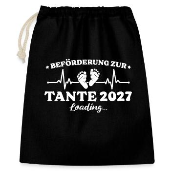 Beförderung zur Tante 2027 Loading Geschenk - Geschenkbeutel aus Baumwolle (40 x 50 cm) - Schwarz - Vorne