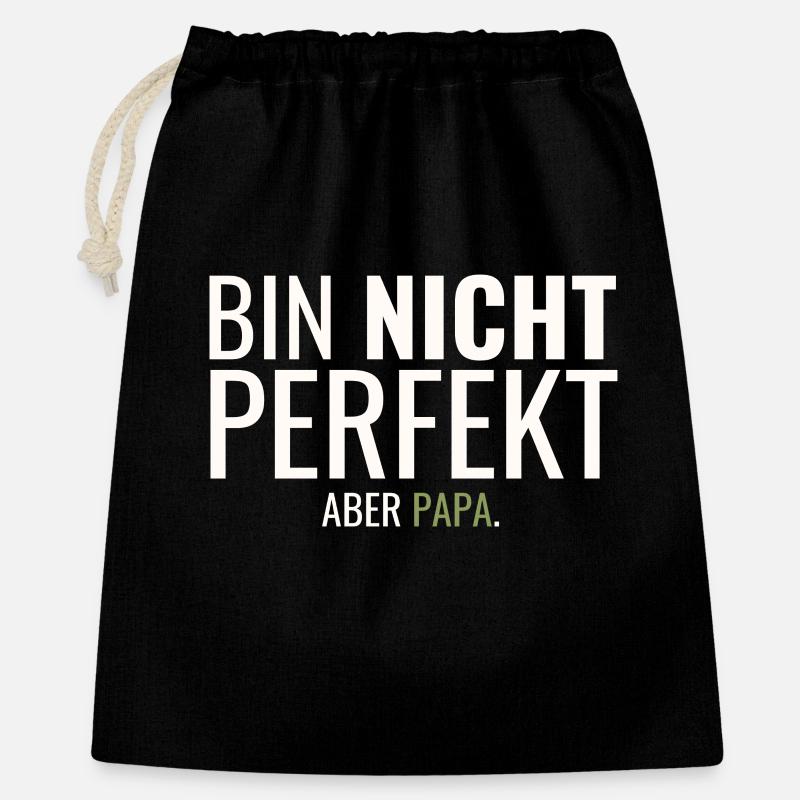 Bin Nicht Perfekt Aber Papa - Geschenkbeutel aus Baumwolle (40 x 50 cm) - Schwarz