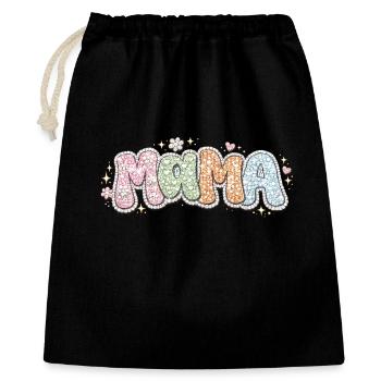 Mama Vintage Skull – Style Retro Groovy Crâne Fleu - Sac cadeau 40 x 50 cm - noir - Devant