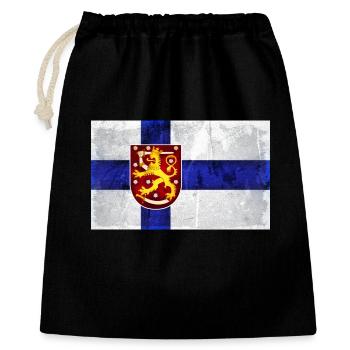 Drapeau de la Finlande Lion - Sac cadeau 40 x 50 cm - noir - Devant
