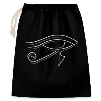 Horusauge (Auge des Horus) Symbol Weiß 3D Effekt - Geschenkbeutel aus Baumwolle (40 x 50 cm) - Schwarz - Vorne