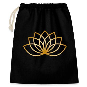 filigree stylized golden flower symbol - Gift Bag 40 x 50 cm - black - Front