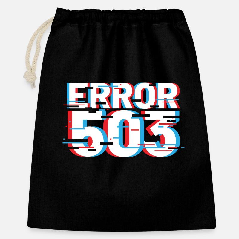 Error 503 Glitch - Gift Bag 40 x 50 cm - black