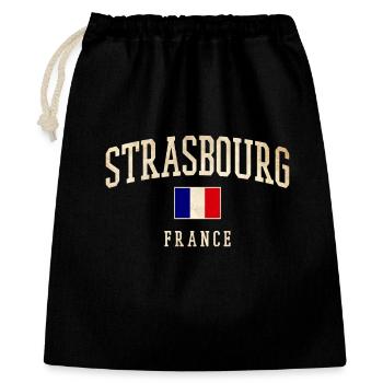 Strasbourg - France flag - Gift Bag 40 x 50 cm - black - Front