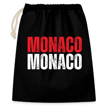 Drapeau monégasque, fierté monégasque - Sac cadeau 40 x 50 cm - noir - Devant