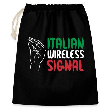 Italian Wireless Signal Italy Italian Wi-Fi - Gift Bag 40 x 50 cm - black - Front