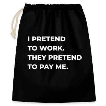 faire semblant de travailler - Sac cadeau 40 x 50 cm - noir - Devant